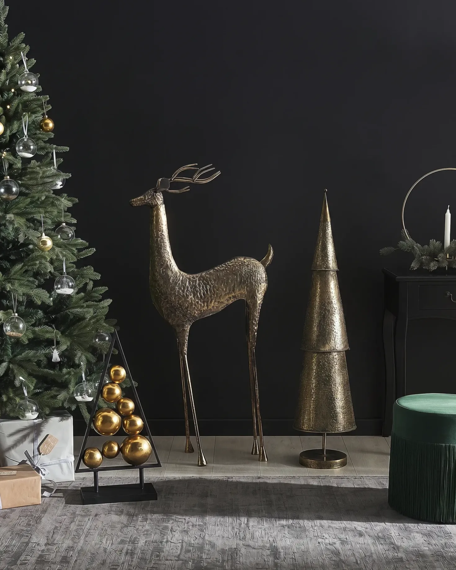 Decorazione natalizia a pavimento PELLO Renna 126 cm Oro