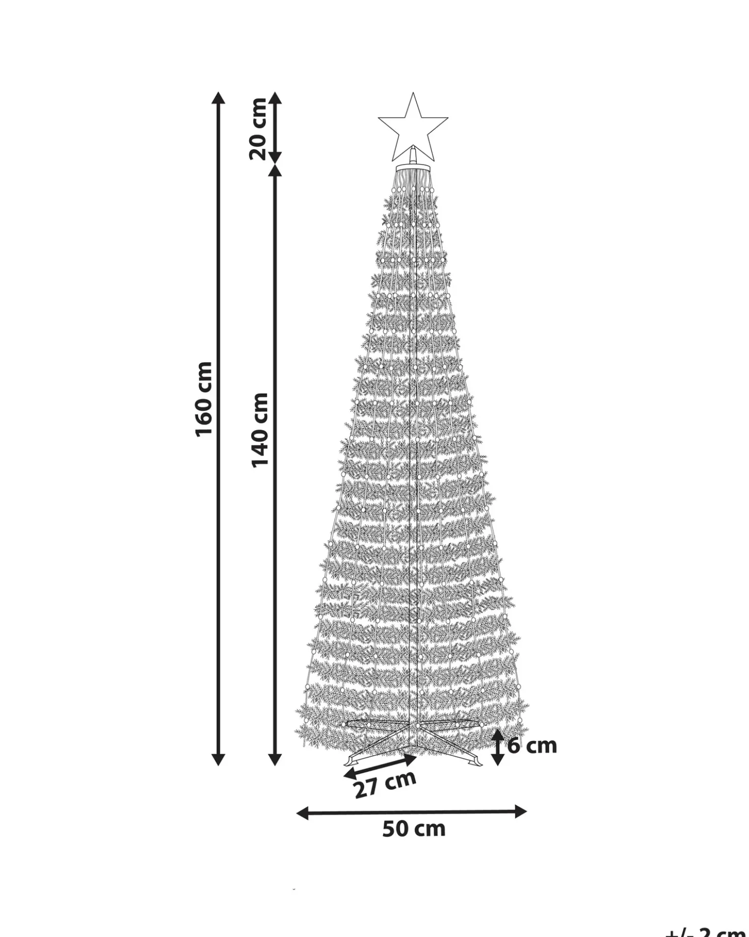 Decorazione natalizia a pavimento Smart LED con App SAARLOQ Albero di Natale 160 cm Verde