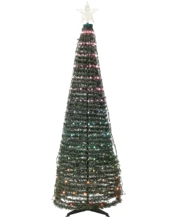 Decorazione natalizia a pavimento Smart LED con App SAARLOQ Albero di Natale 160 cm Verde