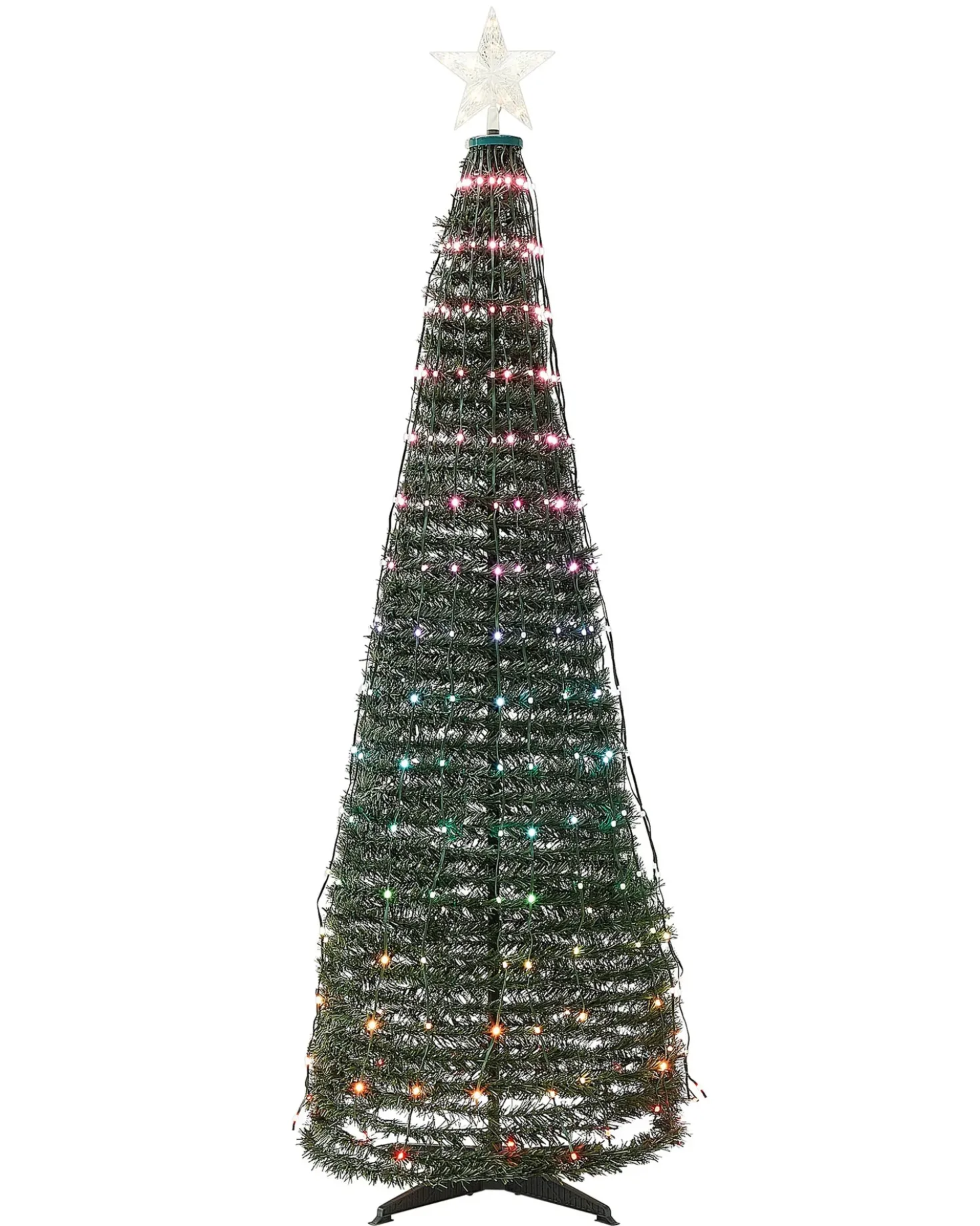 Decorazione natalizia a pavimento Smart LED con App SAARLOQ Albero di Natale 160 cm Verde