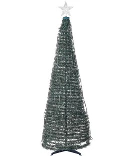 Decorazione natalizia a pavimento Smart LED con App SAARLOQ Albero di Natale 160 cm Verde