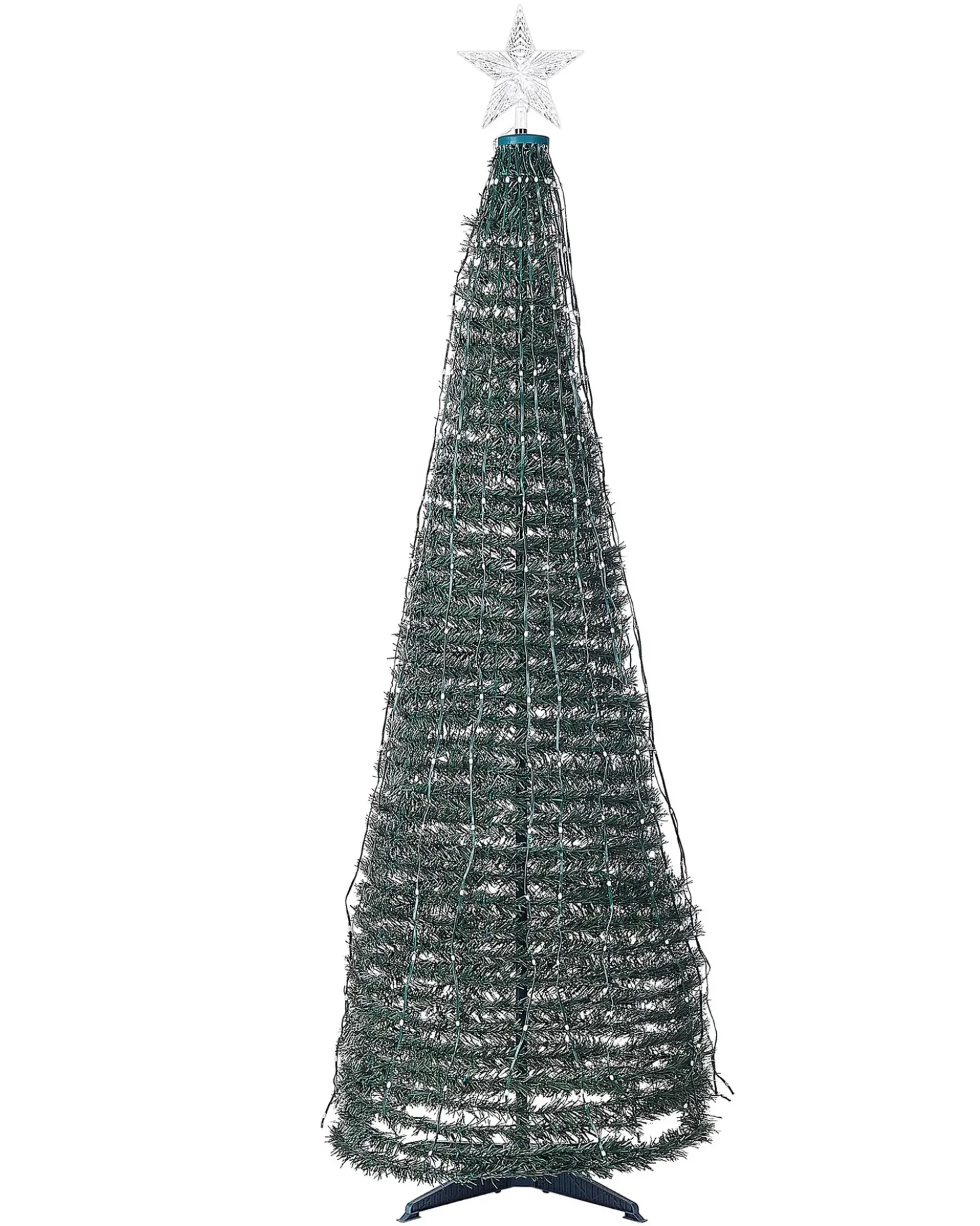 Decorazione natalizia a pavimento Smart LED con App SAARLOQ Albero di Natale 160 cm Verde