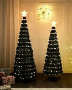 Decorazione natalizia a pavimento Smart LED con App SAARLOQ Albero di Natale 160 cm Verde