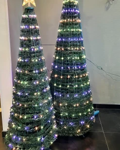 Decorazione natalizia a pavimento Smart LED con App SAARLOQ Albero di Natale 160 cm Verde