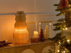 Decorazione natalizia Lampada da tavolo BANGA Pupazzo di neve 51 cm Beige
