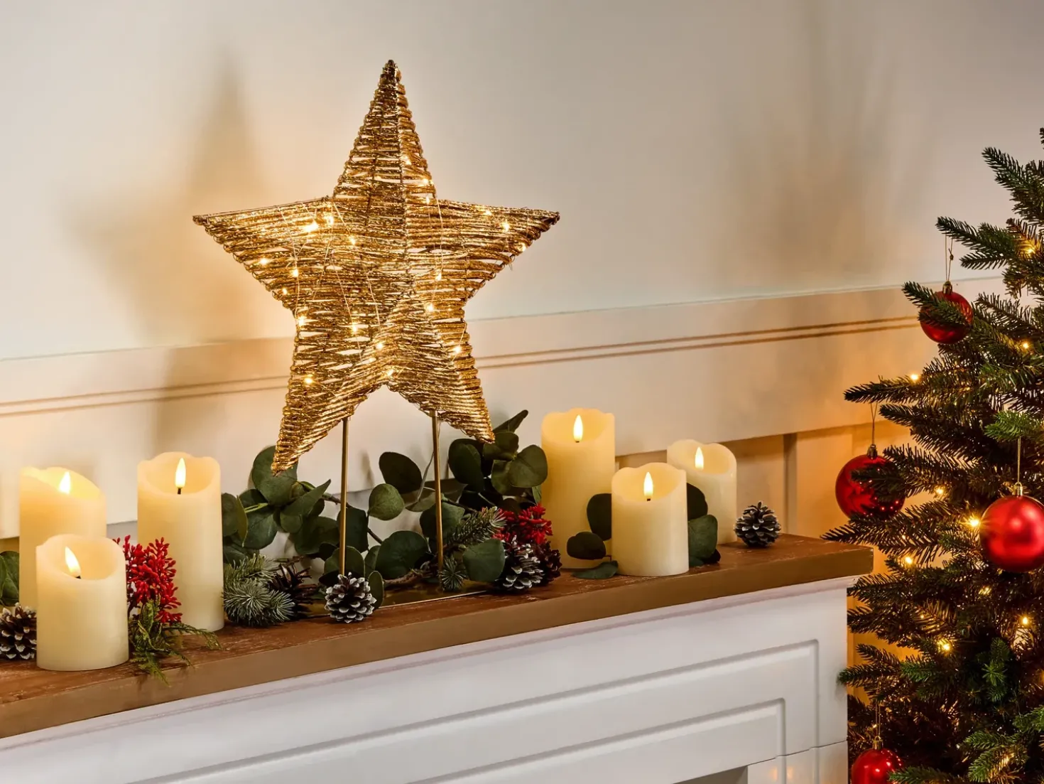 Decorazione natalizia LED FARUP Stella 51 cm Oro