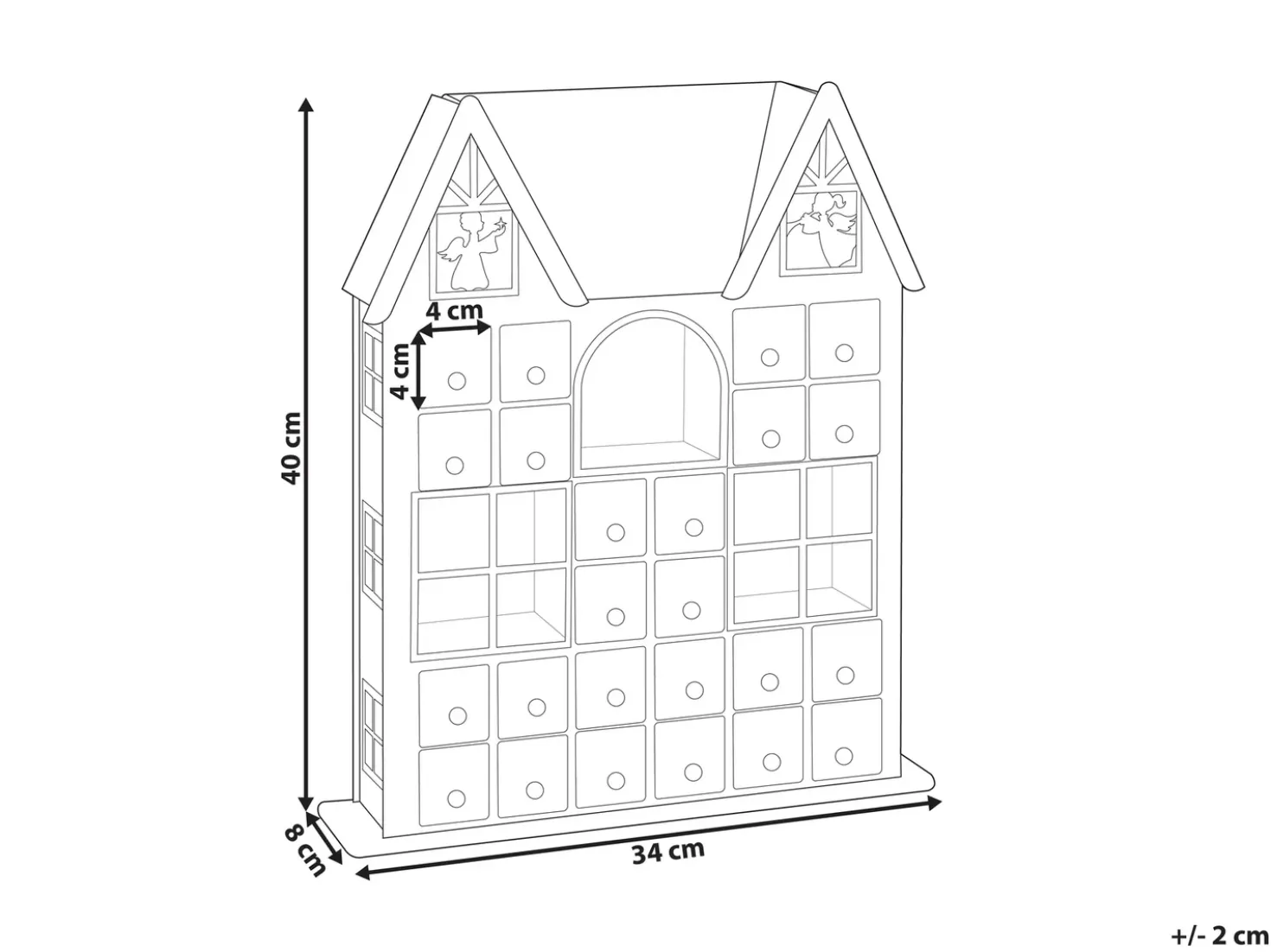 Decorazione natalizia LED FEMUND Calendario dell'Avvento 40 cm Bianco