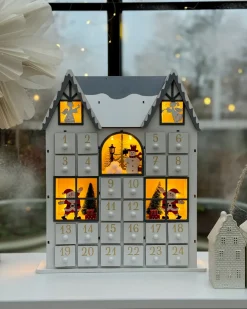 Decorazione natalizia LED FEMUND Calendario dell'Avvento 40 cm Bianco