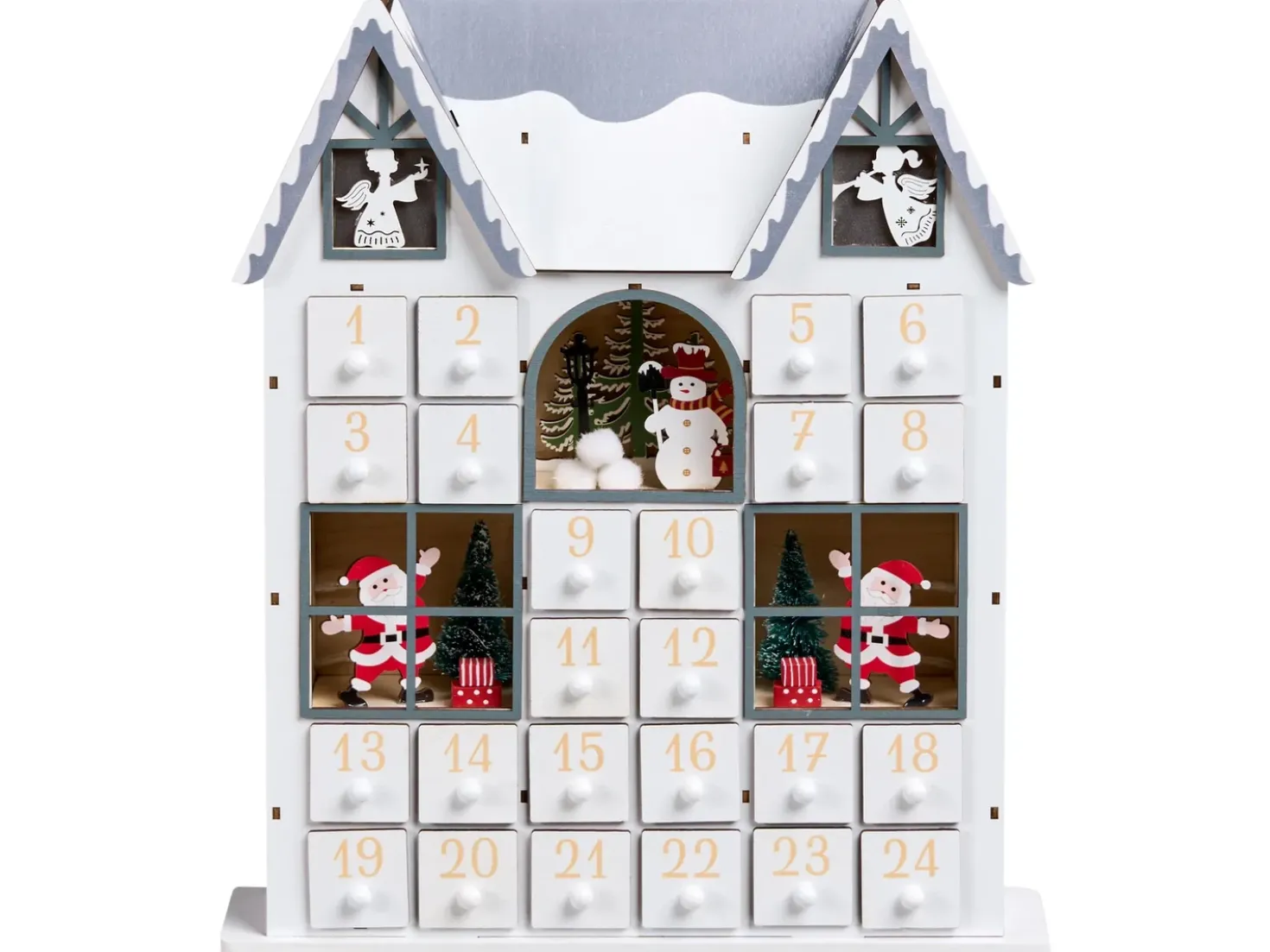 Decorazione natalizia LED FEMUND Calendario dell'Avvento 40 cm Bianco