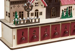 Decorazione natalizia LED ASPERN Calendario dell'Avvento 18 cm Rosso