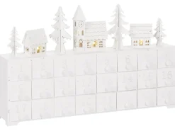 Decorazione natalizia LED MUONIO Calendario dell'Avvento 24 cm Bianco
