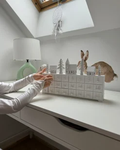 Decorazione natalizia LED MUONIO Calendario dell'Avvento 24 cm Bianco