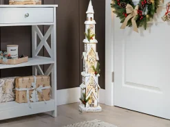 Decorazione natalizia LED NASIJARVI Casa 85 cm Marrone chiaro