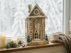 Decorazione natalizia LED UNARI Casa 50 cm Marrone chiaro