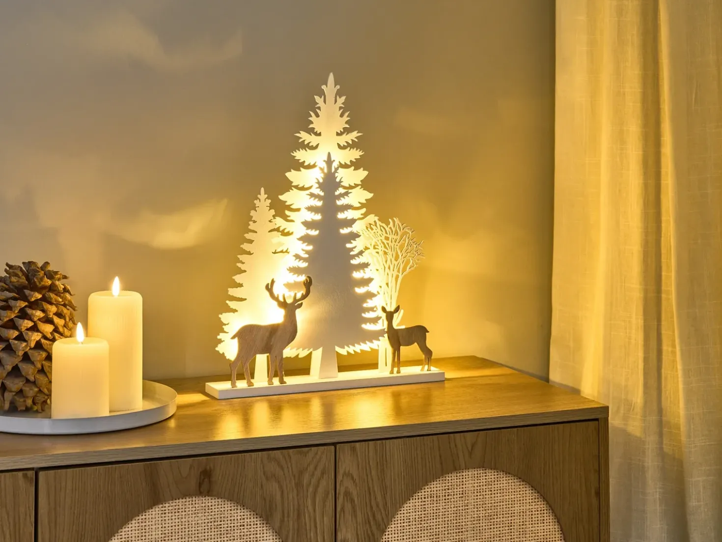 Decorazione natalizia LED GISSELAN 45 cm Bianco