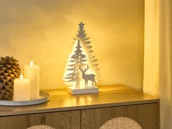 Decorazione natalizia LED FEMAN Renna Albero di Natale 36 cm Bianco