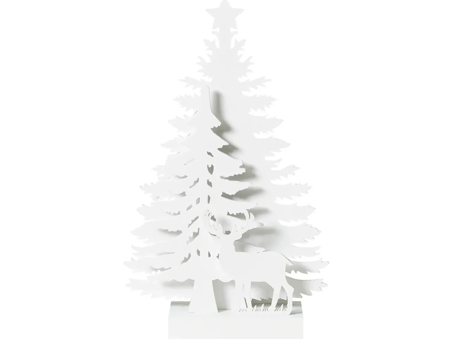Decorazione natalizia LED FEMAN Renna Albero di Natale 36 cm Bianco