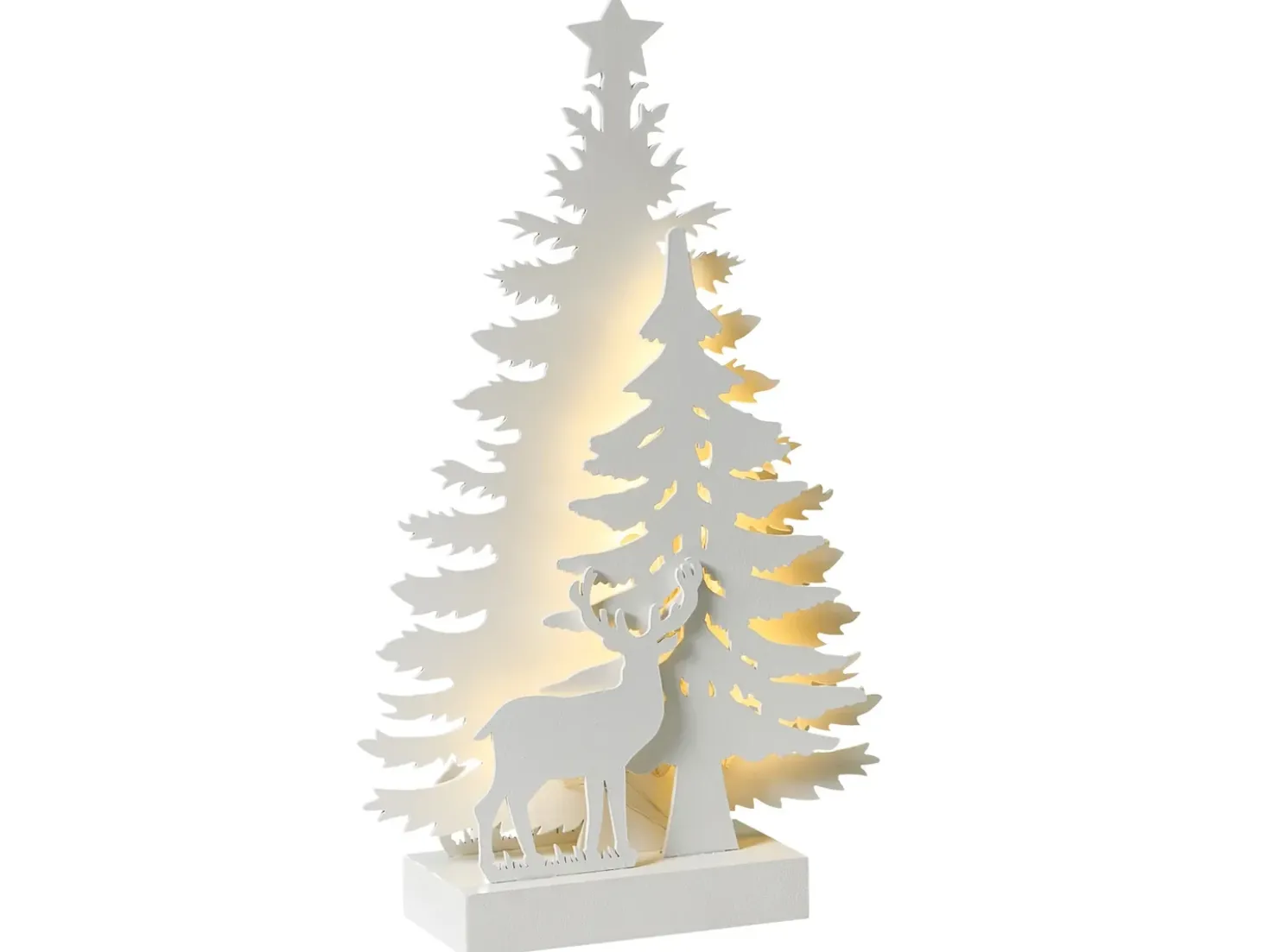 Decorazione natalizia LED FEMAN Renna Albero di Natale 36 cm Bianco