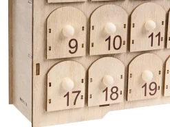 Decorazione natalizia LED HELIN Calendario dell'Avvento 33 cm Marrone chiaro