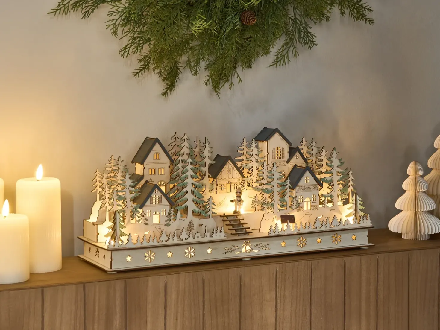 Decorazione natalizia LED VANSJO 22 cm Marrone chiaro