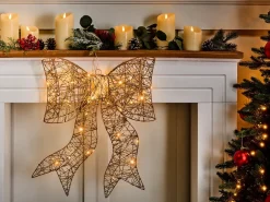 Decorazione natalizia LED FILSO Fiocco 56 cm Oro