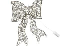 Decorazione natalizia LED FILSO Fiocco 56 cm Oro