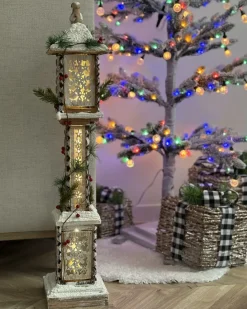 Decorazione natalizia LED LENTIRA Lampada da palo 80 cm Marrone chiaro