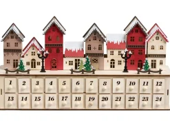 Decorazione natalizia LED VISTERFLO Calendario dell'Avvento 24 cm Marrone chiaro