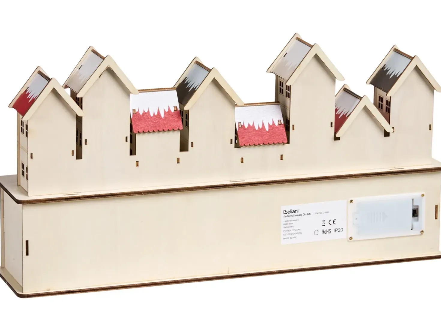 Decorazione natalizia LED VISTERFLO Calendario dell'Avvento 24 cm Marrone chiaro