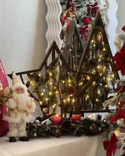 Decorazione natalizia LED DOKKA Stella 46 cm Marrone