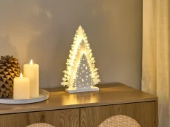 Decorazione natalizia LED EMMESAN Albero di Natale 33 cm Bianco