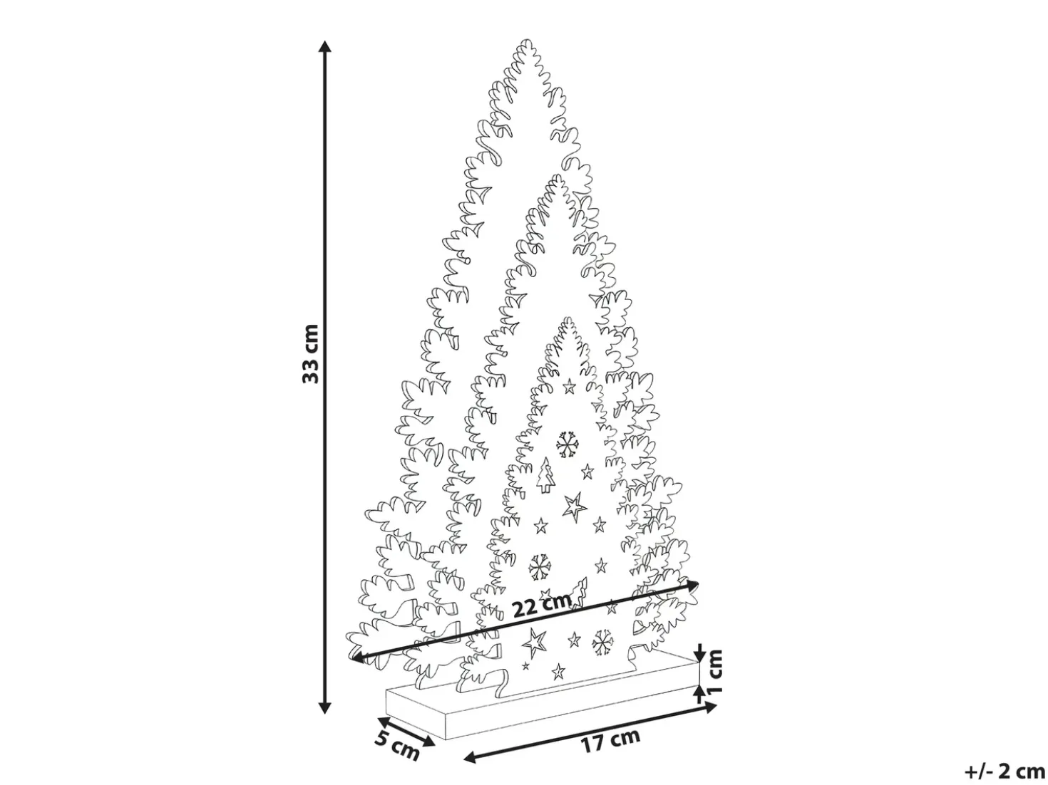 Decorazione natalizia LED EMMESAN Albero di Natale 33 cm Bianco