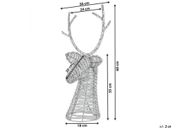 Decorazione natalizia LED DYBESO Renna 60 cm Marrone scuro