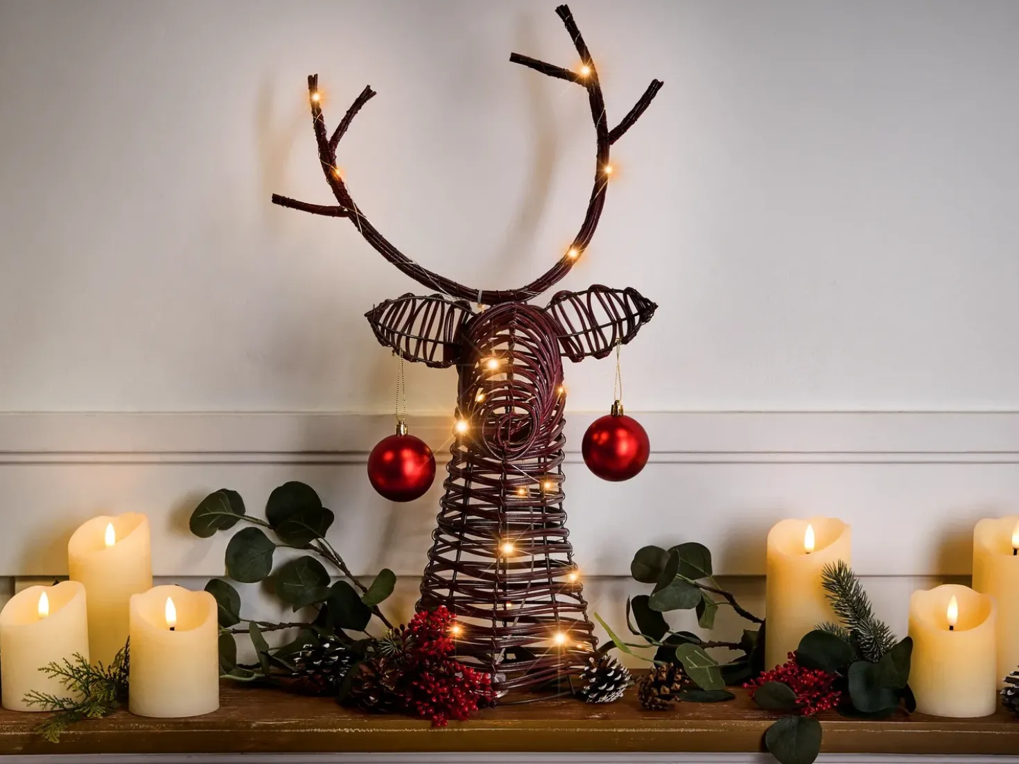 Decorazione natalizia LED DYBESO Renna 60 cm Marrone scuro