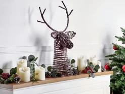 Decorazione natalizia LED DYBESO Renna 60 cm Marrone scuro