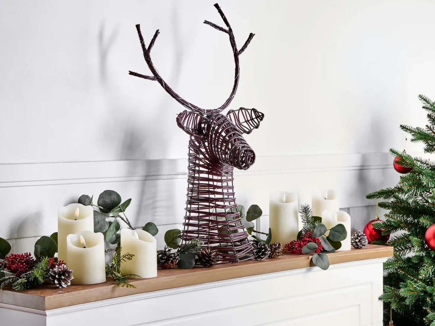 Decorazione natalizia LED DYBESO Renna 60 cm Marrone scuro