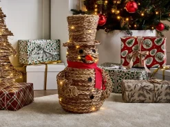 Decorazione natalizia LED OLAFSVIK Pupazzo di neve 52 cm Naturale