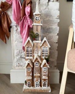 Decorazione natalizia LED NILAKA Casa 85 cm Marrone chiaro