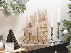 Decorazione natalizia LED IMPALA Calendario dell'Avvento 40 cm Marrone chiaro