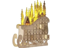 Decorazione natalizia LED IMPALA Calendario dell'Avvento 40 cm Marrone chiaro