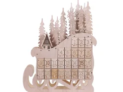 Decorazione natalizia LED IMPALA Calendario dell'Avvento 40 cm Marrone chiaro