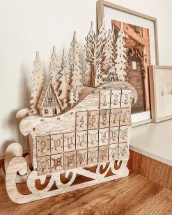 Decorazione natalizia LED IMPALA Calendario dell'Avvento 40 cm Marrone chiaro