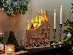 Decorazione natalizia LED IMPALA Calendario dell'Avvento 40 cm Marrone chiaro