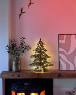 Decorazione natalizia LED FURESO Albero di Natale 60 cm Naturale