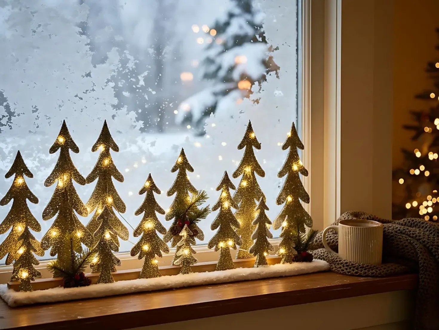 Decorazione natalizia LED ORIVESI Albero di Natale 30 cm Marrone chiaro