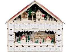 Decorazione natalizia LED NISSER Calendario dell'Avvento 44 cm Marrone chiaro