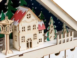 Decorazione natalizia LED NISSER Calendario dell'Avvento 44 cm Marrone chiaro