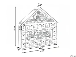 Decorazione natalizia LED NISSER Calendario dell'Avvento 44 cm Marrone chiaro