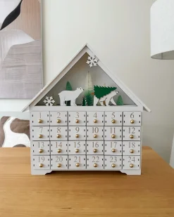Decorazione natalizia LED MJOSA Calendario dell'Avvento 33 cm Bianco