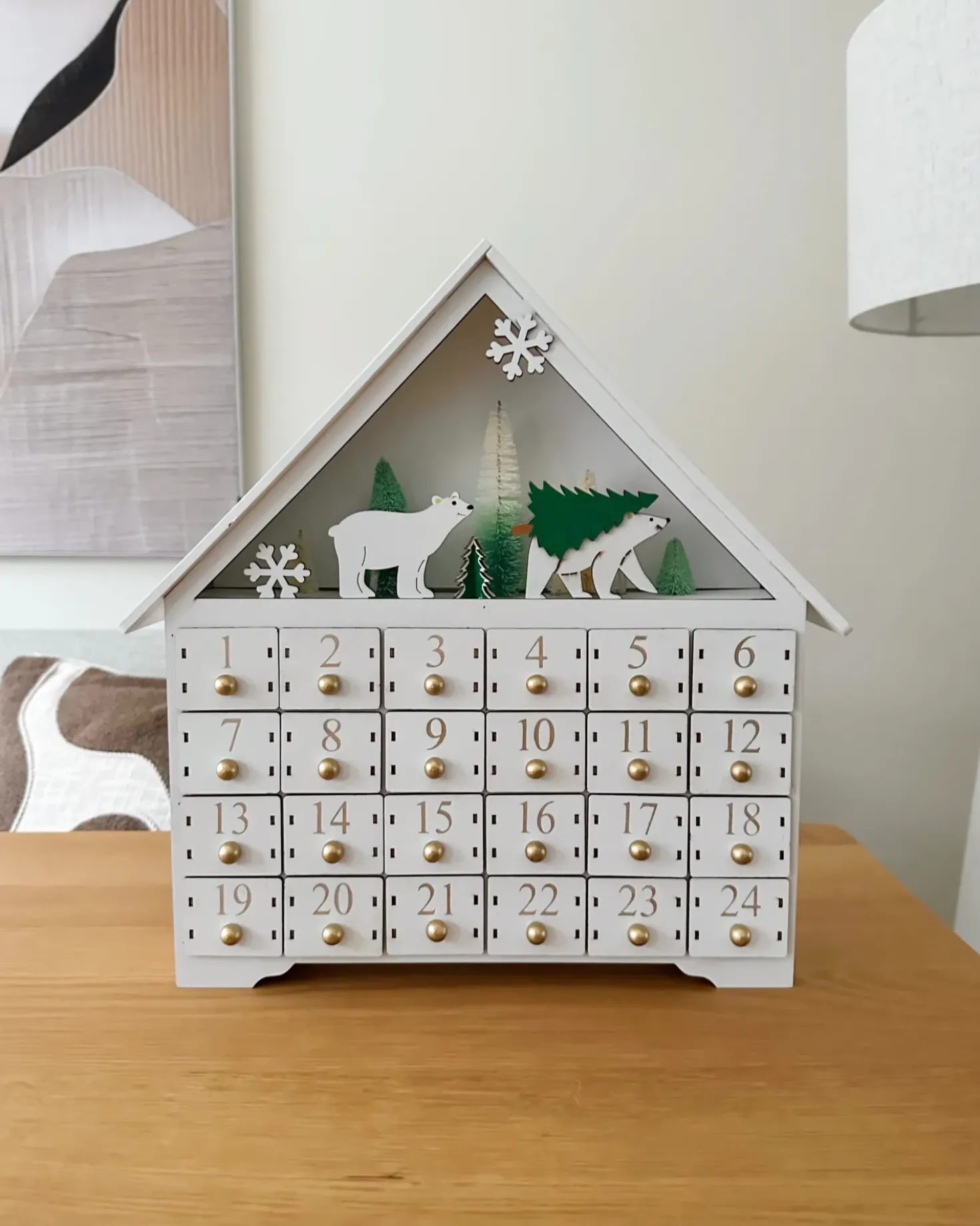Decorazione natalizia LED MJOSA Calendario dell'Avvento 33 cm Bianco